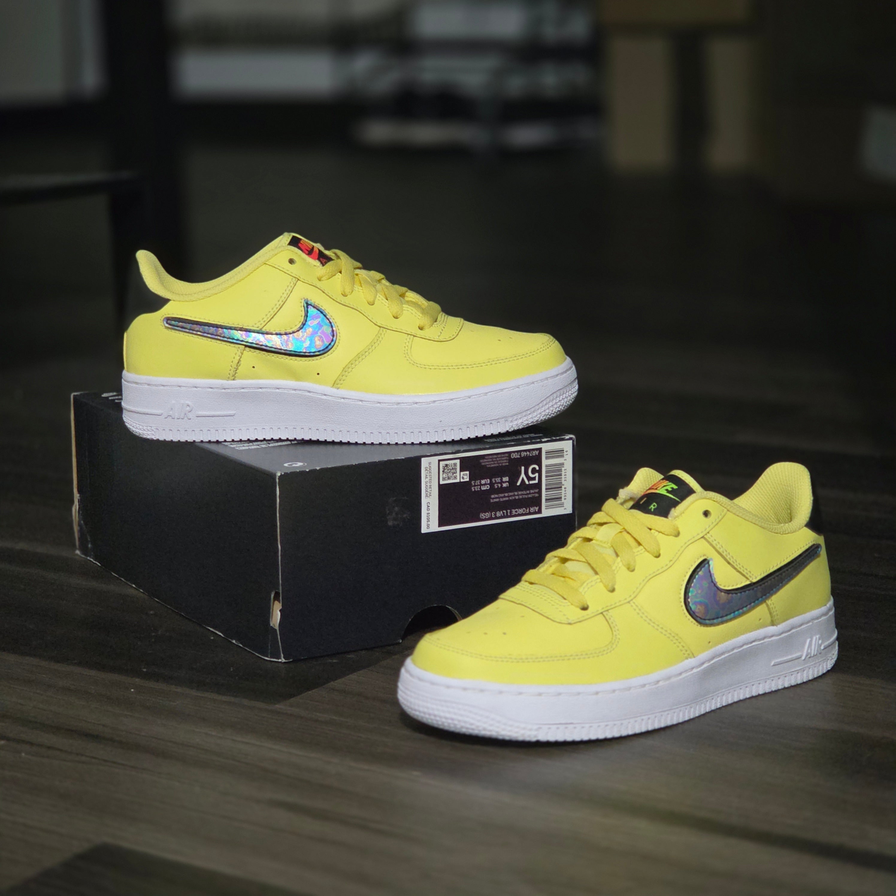 Nike Air Force 1 (GS)LV8 3 Low Yellow Pulse-Size 5 Y