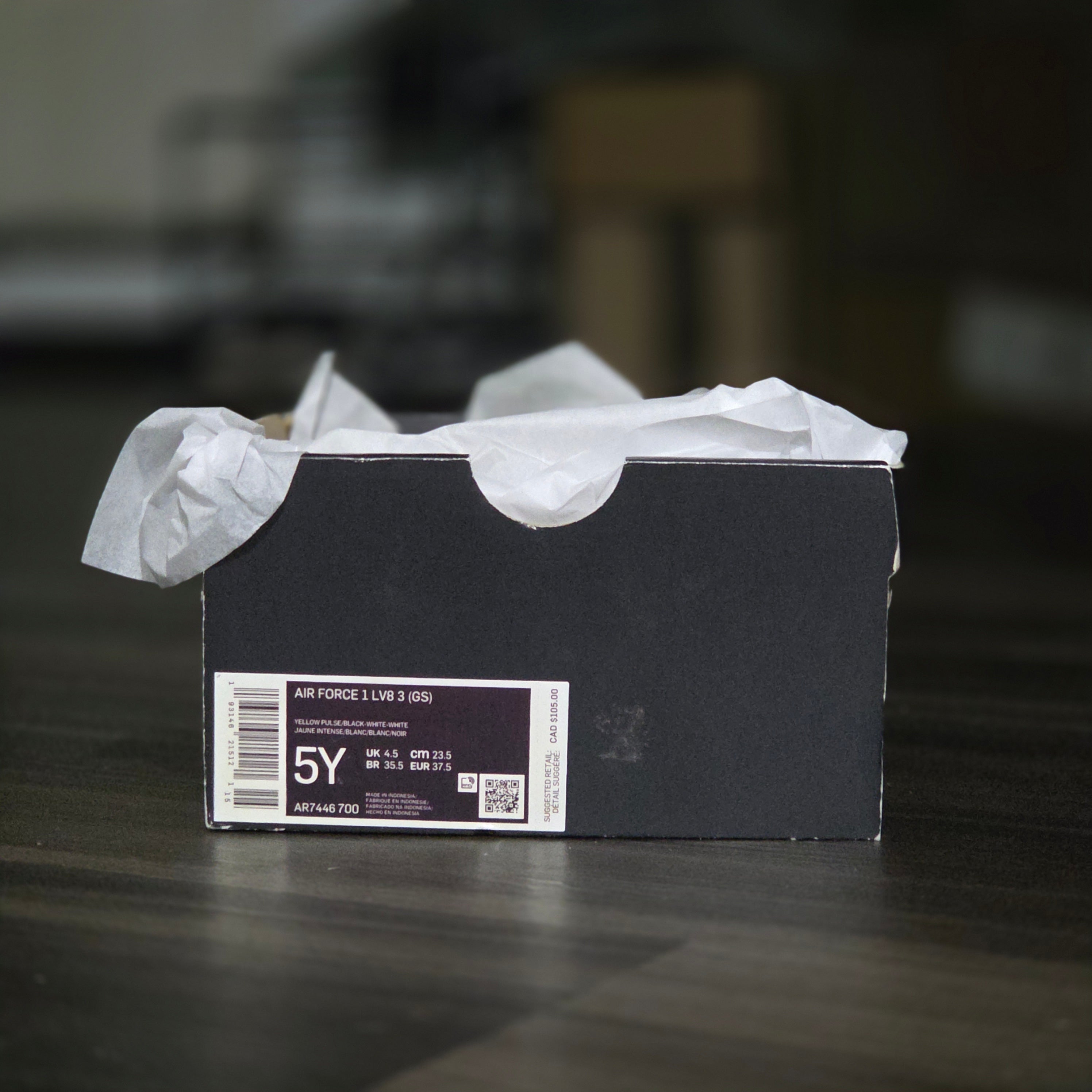 Nike Air Force 1 (GS)LV8 3 Low Yellow Pulse-Size 5 Y